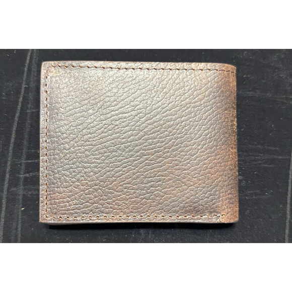 Ranger Belt Co Dark Brown Leather Bifold Wallet with Cowhide Inlay & Cross – NWT - Picture 8 of 14